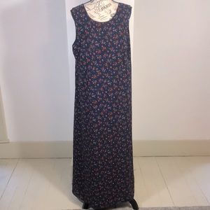 Source Unknown Reversible Floral and Navy Dress